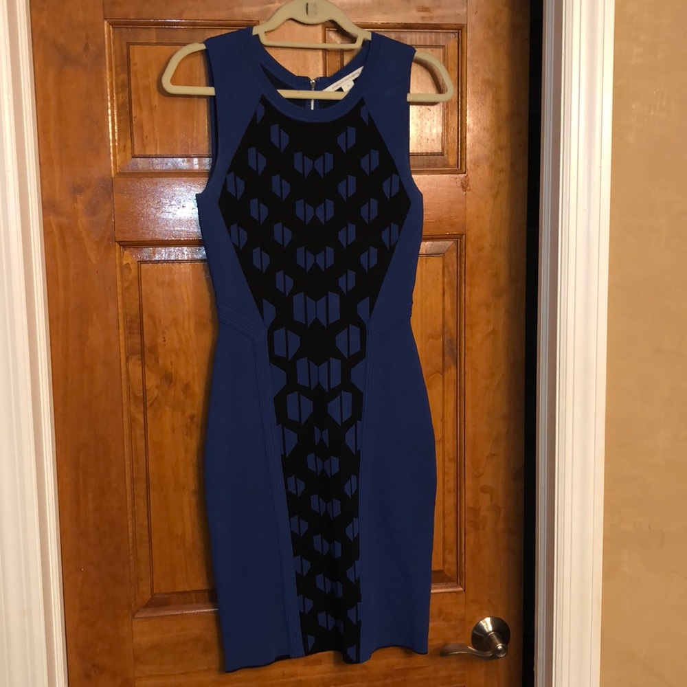 DVF Franca Dress in Black/Vivid Blue